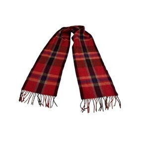 Vintage Polo Ralph Lauren Men's Reversible Scarf Italy Plaid Quiet Luxury NEW